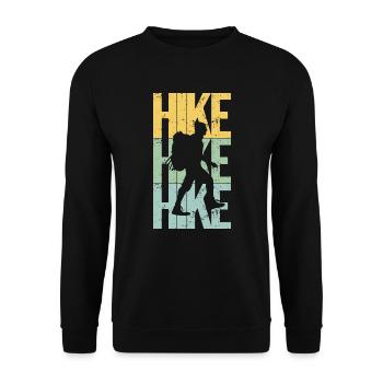 Retro Vintage Outdoors Nature Hike | Camping Park - Unisex Sweatshirt - black - Front - Alina (178cm) & Michal (187cm)