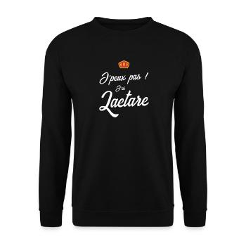 Je peux pas j'ai laetare - Carnaval de La Louvière - Sweat-shirt Unisexe - noir - Devant - Alina (178cm) & Michal (187cm)