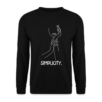 One Line Frau - Unisex Pullover - Schwarz - Vorne - Alina (178cm) & Michal (187cm)