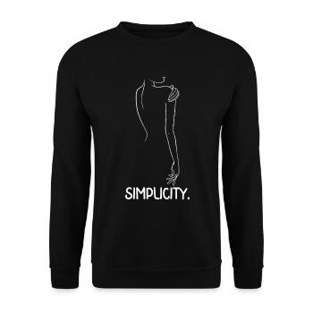 One Line Frau - Unisex Pullover - Schwarz - Vorne - Alina (178cm) & Michal (187cm)
