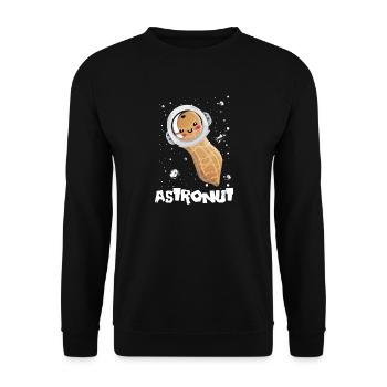 Astronut Kawaii Meme Peanut Astronaut Spaceflight - Unisex Sweatshirt - black - Front - Alina (178cm) & Michal (187cm)