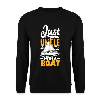 Just An Uncle With A Boat for a Seaman Sailor - Unisex Sweatshirt - black - Front - Alina (178cm) & Michal (187cm)