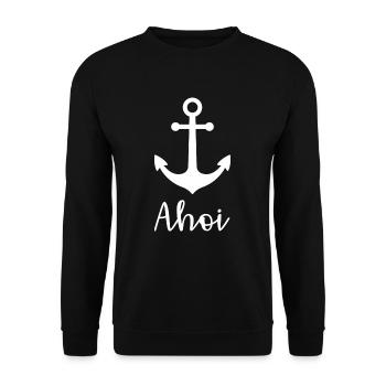 Anker Ahoi Meer Kapitän Schiff Kreuzfahrt Hamburg - Unisex Pullover - Schwarz - Vorne - Alina (178cm) & Michal (187cm)