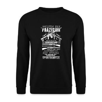 Schützenverein - Ich bin Sportschütze - Unisex Pullover - Schwarz - Vorne - Alina (178cm) & Michal (187cm)