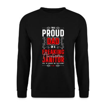 Porte-clés Gardien Profession Nettoyeur - Sweat-shirt Unisexe - noir - Devant - Alina (178cm) & Michal (187cm)