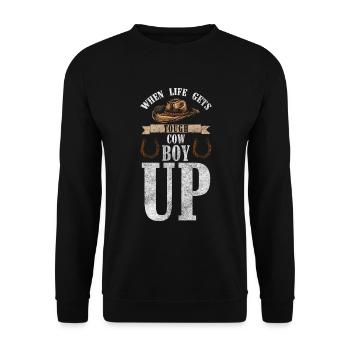Country Sheriff Dressur Westernreiten - Unisex Pullover - Schwarz - Vorne - Alina (178cm) & Michal (187cm)