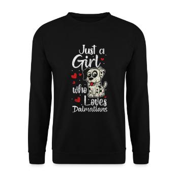 Dalmatian Paw Dog Owner Animal Friend - Unisex Sweatshirt - black - Front - Alina (178cm) & Michal (187cm)