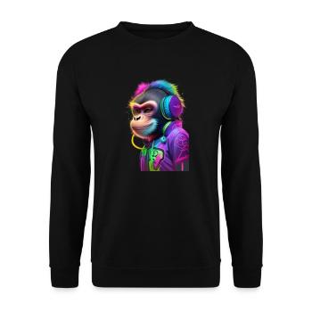 monkey music graffiti - Sweat-shirt Unisexe - noir - Devant - Alina (178cm) & Michal (187cm)