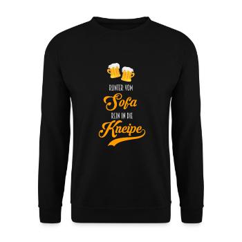 Descendre du canapé et aller au pub de la bière - Sweat-shirt Unisexe - noir - Devant - Alina (178cm) & Michal (187cm)