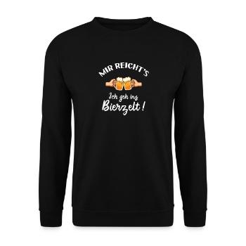 Ich geh ins Bierzelt - Outfit Party Volksfest - Unisex Pullover - Schwarz - Vorne - Alina (178cm) & Michal (187cm)