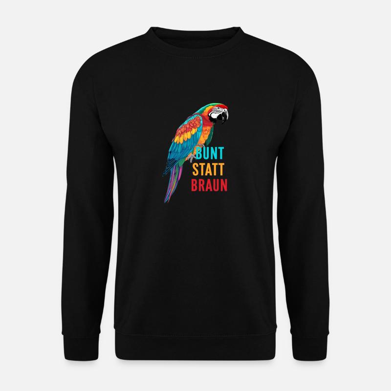 Papagei - bunt statt braun - Unisex Pullover - Schwarz