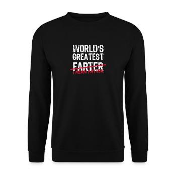 World's greatest farter i mean father - Unisex Sweatshirt - black - Front - Alina (178cm) & Michal (187cm)