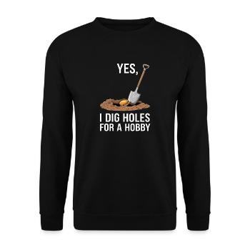 Metal Detector Holes Digging Hobby Treasure Hunter - Unisex Sweatshirt - black - Front - Alina (178cm) & Michal (187cm)
