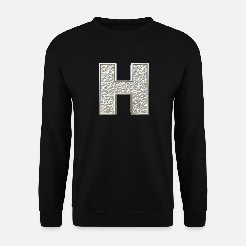 H, letter, letter H, initial, initial H, monogram, - Unisex Sweatshirt - black