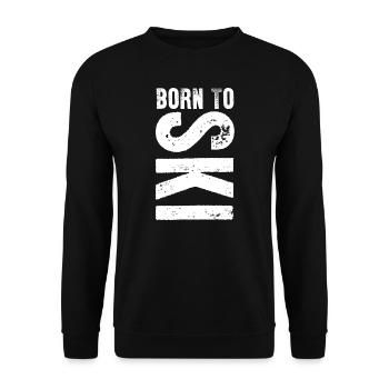 Born To Ski Skiing Sports Lover Gift Idea - Unisex Sweatshirt - black - Front - Alina (178cm) & Michal (187cm)