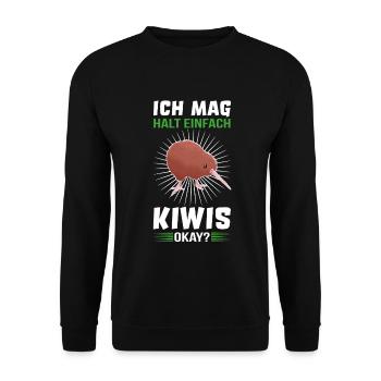 Kiwi Vogel Schnepfenstrauß Kiwis Neuseeland lustig - Unisex Pullover - Schwarz - Vorne - Alina (178cm) & Michal (187cm)