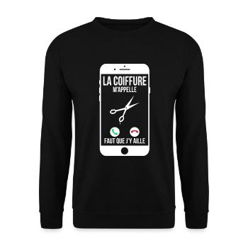 La coiffure m'appelle - Faut que j'y aille - Sweat-shirt Unisexe - noir - Devant - Alina (178cm) & Michal (187cm)