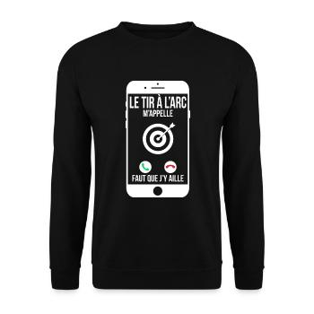 Le tir à l'arc m'appelle - Faut que j'y aille - Sweat-shirt Unisexe - noir - Devant - Alina (178cm) & Michal (187cm)