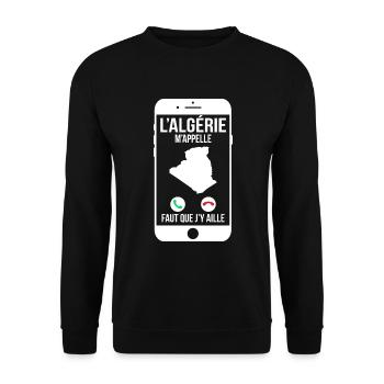L'Algérie m'appelle - Faut que j'y aille - Sweat-shirt Unisexe - noir - Devant - Alina (178cm) & Michal (187cm)