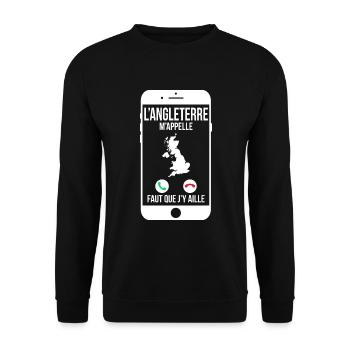 L'Angleterre m'appelle - Faut que j'y aille - Sweat-shirt Unisexe - noir - Devant - Alina (178cm) & Michal (187cm)