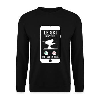 Le ski m'appelle - Faut que j'y aille - Sweat-shirt Unisexe - noir - Devant - Alina (178cm) & Michal (187cm)