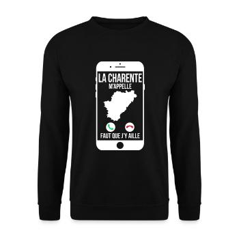 La Charente m'appelle - Faut que j'y aille - Sweat-shirt Unisexe - noir - Devant - Alina (178cm) & Michal (187cm)