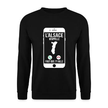 L'Alsace m'appelle - Faut que j'y aille - Sweat-shirt Unisexe - noir - Devant - Alina (178cm) & Michal (187cm)