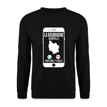 La Bourgogne m'appelle - Faut que j'y aille - Sweat-shirt Unisexe - noir - Devant - Alina (178cm) & Michal (187cm)