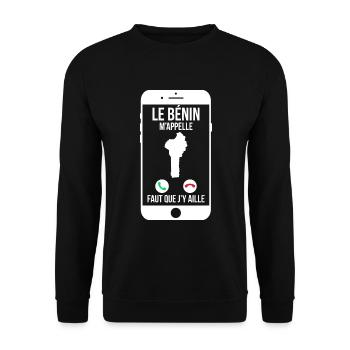 Le Bénin m'appelle - Faut que j'y aille - Sweat-shirt Unisexe - noir - Devant - Alina (178cm) & Michal (187cm)