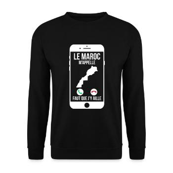 Le Maroc m'appelle - Faut que j'y aille - Sweat-shirt Unisexe - noir - Devant - Alina (178cm) & Michal (187cm)