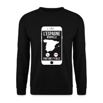 L'Espagne m'appelle - Faut que j'y aille - Sweat-shirt Unisexe - noir - Devant - Alina (178cm) & Michal (187cm)