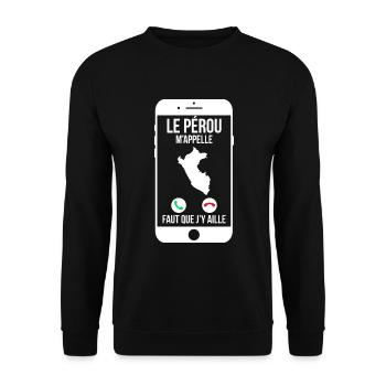 Le Pérou m'appelle - Faut que j'y aille - Sweat-shirt Unisexe - noir - Devant - Alina (178cm) & Michal (187cm)