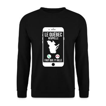 Le Québec m'appelle - Faut que j'y aille - Sweat-shirt Unisexe - noir - Devant - Alina (178cm) & Michal (187cm)