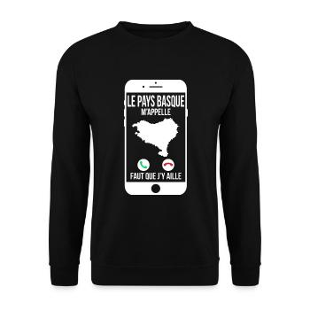Le Pays Basque m'appelle - Faut que j'y aille - Sweat-shirt Unisexe - noir - Devant - Alina (178cm) & Michal (187cm)