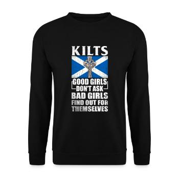 Kilt écossais disant jupe écossaise Écosse - Sweat-shirt Unisexe - noir - Devant - Alina (178cm) & Michal (187cm)