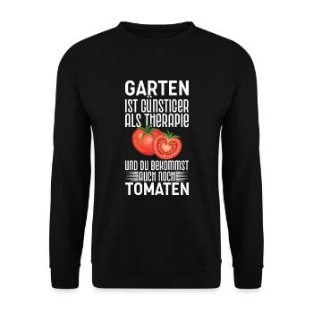 Garten Therapie Tomaten Tomatensorten Gartenfreund - Unisex Pullover - Schwarz - Vorne - Alina (178cm) & Michal (187cm)