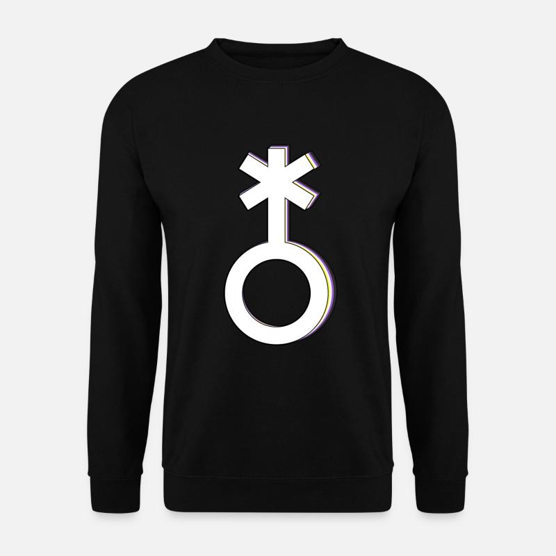 Nonbinary Symbol Non-Binary Nonbinary Artistic - Unisex Sweatshirt - black