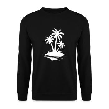 Palm Tree Island Beach Lover Gift - Summer Gift - Unisex Sweatshirt - black - Front - Alina (178cm) & Michal (187cm)