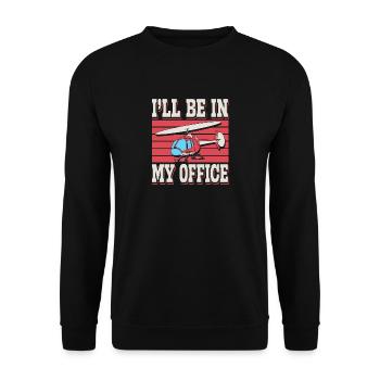 Ich werde in meinem Büro sein - Unisex Pullover - Schwarz - Vorne - Alina (178cm) & Michal (187cm)