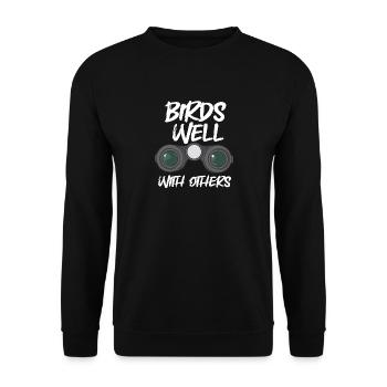 Vögel gut mit anderen teilen Vogelbeobachtung - Unisex Pullover - Schwarz - Vorne - Alina (178cm) & Michal (187cm)