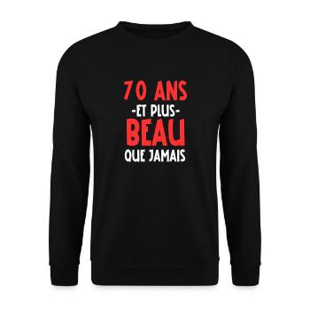 70 ans et plus beau que jamais - Sweat-shirt Unisexe - noir - Devant - Alina (178cm) & Michal (187cm)