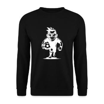 Lustiger Schiedsrichter mit Ball - Unisex Pullover - Schwarz - Vorne - Alina (178cm) & Michal (187cm)