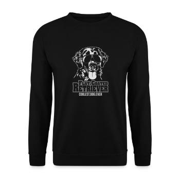 FLAT COATED RETRIEVER coolest dog Hundesprüche - Unisex Pullover - Schwarz - Vorne - Alina (178cm) & Michal (187cm)