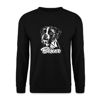 Portrait de chien BOXER Wilsigns chien chiens - Sweat-shirt Unisexe - noir - Devant - Alina (178cm) & Michal (187cm)