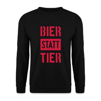 BIER STATT TIER VEGAN - Unisex Pullover - Schwarz - Vorne - Alina (178cm) & Michal (187cm)