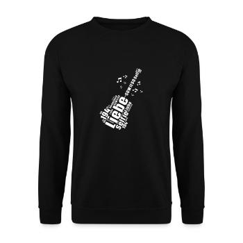 Liebe Gitarre 194 Länder Übermorgen T-Shirt - Unisex Pullover - Schwarz - Vorne - Alina (178cm) & Michal (187cm)