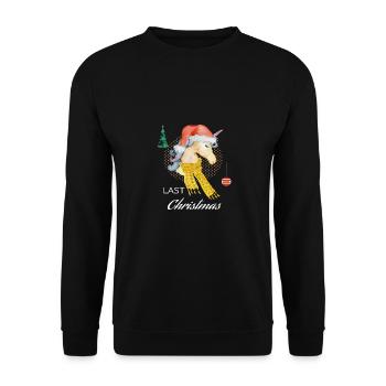 Unicorn Last Christmas 2023 Christmas New Year's Eve - Unisex Sweatshirt - black - Front - Alina (178cm) & Michal (187cm)