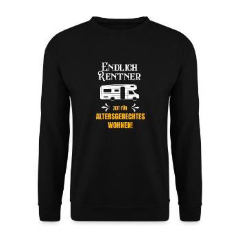 Rentner Camping Sprüche lustig - Unisex Pullover - Schwarz - Vorne - Alina (178cm) & Michal (187cm)