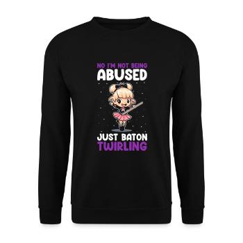 Professionelles Stabdänzerin für Majorette - Unisex Pullover - Schwarz - Vorne - Alina (178cm) & Michal (187cm)