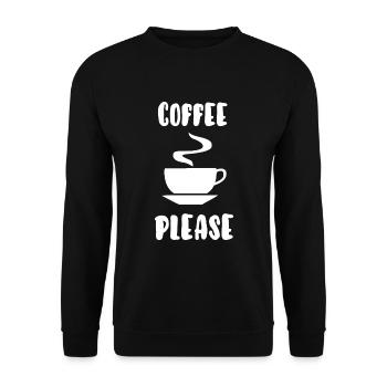 Coffee please - Unisex Sweatshirt - black - Front - Alina (178cm) & Michal (187cm)